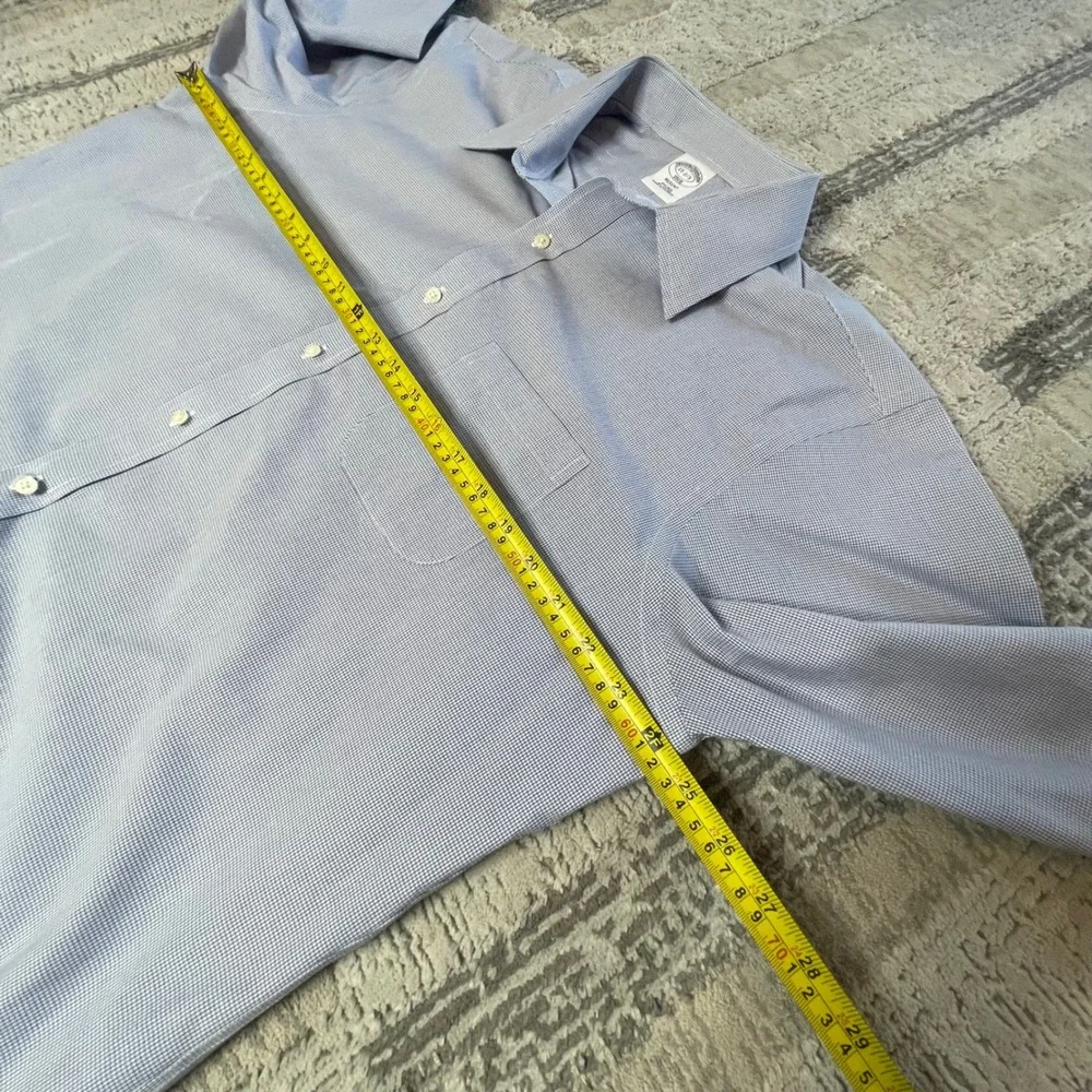 Brooks Brothers Regent Fit Non Iron All Cotton‎ Gingham Dress Shirt Mens 17 2/3